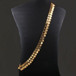 Pendant Necklaces Gothic Punk Sequins 18K Gold Plated Charm Women Necklace Turkey Coin Pendant Jewelry Women Party Favors Vintage Sets Fashion 230626