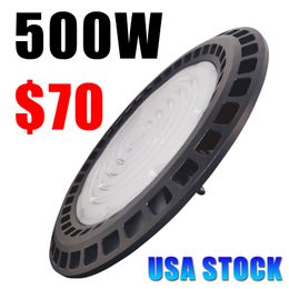 UFO LED High Bay Light, Lighting for Warehouse, 6500K Cold White 500W, 60000 LM, 85-265V, IP65 Waterproof, Super Bright Garage Factory Workshop Gym