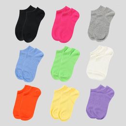 Women Socks DONG AI 9 Pairs Summer Low Cut Nylon Solid Colour Short Woman Thin Ankle Cotton Blends Sock Meias Femininas