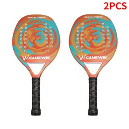 Tennis Rackets 2 PCS Racket Beach Tennis Original Beach Tennis Rackets Paddle Soft EVA Face Raqueta With Bags Unisex Equipment Padel 230626