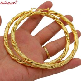 Ear Cuff Adixyn Big Circle Gold Hoop Earrings Women18K Gold Color Drop Style Earring Fashion Jewelry N07102 230626