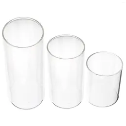 Candle Holders Glass Cup Cylinders Clear Cover Holder Household Shades Pillar Candles