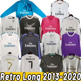 Long Sleeve Finals Real Madrids Retro Soccer Jerseys Football GUTI Ramos SEEDORF CARLOS RONALDO ZIDANE Beckham RAUL Vintage FIGO 2013 2014