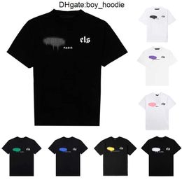 mens designer t shirt clothes palms shirts women Fashion spray paint graffiti couple short sleeves high street loose Tide brand Crew Neck Letter EJBJ