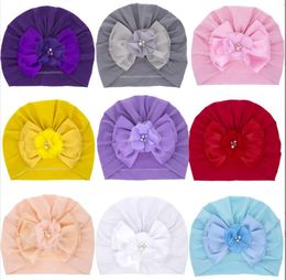 Toddler Newborn Baby Bowknot Hats Big Bows Head Wrap Caps Floral Headband Infant Headwrap Beanies Kids Gilrs Hair Band Cap