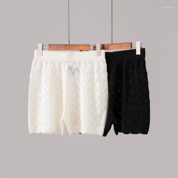 Women's Shorts 2023 Spring And Summer Velvet Hollow Knitted Thin Section Casual All-match Pants Women