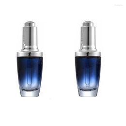 Storage Bottles Blue Glass Essential Oil Dropper Bottle Silver Lid 20ml 30ml Empty Cosmetic Container Packaging Refillable 10pcs/Lot