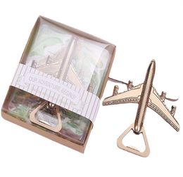 Retro Aeroplane Beer Bottle Opener Aircraft Keychain Alloy Plane Shape Opener Keyring Wedding Gift Party Favours Kitchen Tools JL1304