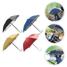 Umbrellas 4 Pcs Motorcycle Umbrella DIY Craft Mobile Phone Bicycle Outdoor Waterproof Locomotive Metal Anti-permeability