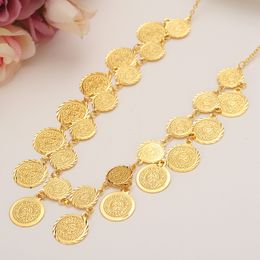 Pendant Necklaces 45cm High Quality Islam Coin Chocker Chain Jewellery Arab Necklace Gold Colour Africa Middle East Metal Coin IsraelTurkeyEgypt 230626