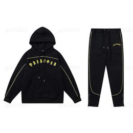 Trapstar Designer Tracksuit Men Two Piece Set Gradient Embroidered Padded Sweatshirt With Sweatpants Mens Black Track Suit