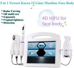 Professional 6 in 1 face lifting anti-aging vaginal tightening microneedling RF 4D 12 lines HIFU machine
