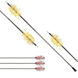 Bow Arrow 6pcs Flu-Flu Spine 500 Arrows with Spiral Wrap Feathers ID6.2MM Archery 8mm Rubber Blunt Target Point Y-nock Bow ShootingHKD230626
