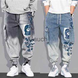 Men's Jeans Big Poet Denim Pants Men Casual Printed Jeans c Korean Fashion Loose Male Plus Size Jeans Pour Hommes J230626