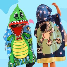 Towel Cartoon Child Kid Hooded Cloak Infant Bathrob Baby Bath Robe Cotton Boy Girl Beach Dinosaur Cape born Wrap Blanket 230625