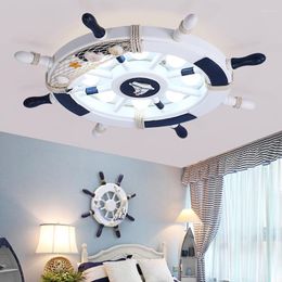 Ceiling Lights Carton Boat Led Lamp Children 110V-220V E14 Bulb Fixture Room Kids