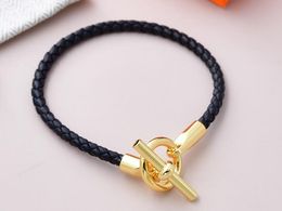 5A Charm Bracelets HM Genuine Leather Short Strap Bracelet in Black For Women With Dust Bag Box Size 16-21 Fendave