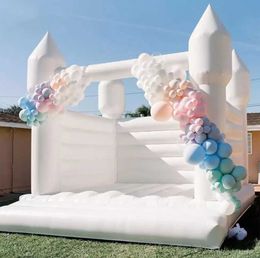 3m/4m Commercial use White Bounce House Wedding Inflatable jumping Bouncy Castle kids audits bouncer houses with blower For events party