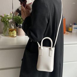 Evening Bags Solid Colour Women Vertical Pouch Handbags Fashion Ladies Top-handle Shoulder Simple Girls Mini Clutch Purse Messenger Bag