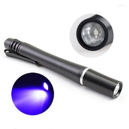 Flashlights Torches Topcom Portable Mini UV Pen Light LED Ultra Violet Torch 395nM 380nM 365nM Money Inspection Detector