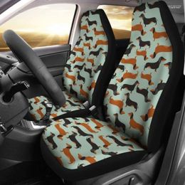 Car Seat Covers Dachshund Dogs Pattern Pets Animal Pack Of 2 Universal Front Protective Cover