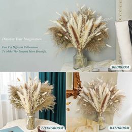 Dried Flowers Grass Decor Beautiful Reed Wedding Flower Natural Plants Real Rabbit Bulrush For Home Christmas Decorations