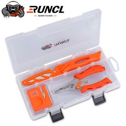 Fish Finder RUNCL Fillet Knife Combo Set Bait Fishing Tools Kit 4" Sharpener Pliers 3500 Tackle Box 230626