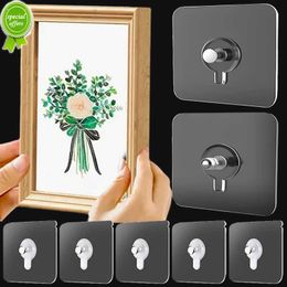 New 10PCS Adhesive Wall Hooks Painting Poster Photo Frame Hangers Multi-Purpose Punch Free Screw Hook Bathroom Keys Towel Holders