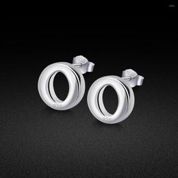 Stud Earrings Minimalist Women's 925 Sterling Silver Women Personality Fashion Geometric Round Jewellery Birthday Gif