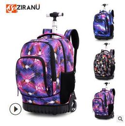 Bags 18 Inch Wheeled Backpack Kids School Backpack on Wheels Trolley Backpacks Bags for Teenagers Children School Rolling Backpack