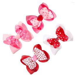 Hair Accessories 4Pcs Double-Layer Ribbon Bows Hairpins Fashion Headwear Children Jewellery Party Favour