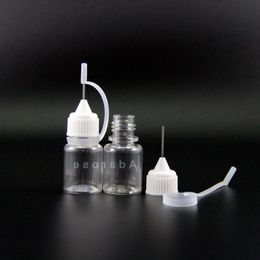 5ML PET High transparent Plastic Dropper bottle With Metallic Needle Tip Safety Cap Squeezable vapor for e cig juicy 100 Pieces Utrdh