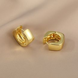 Ear Cuff Simple Copper Alloy Smooth Metal Hoop Earrings For Woman Fashion Korean Jewelry Temperament Girl's Daily Wear earrings 230626