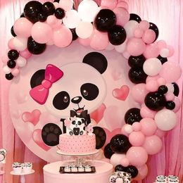 Party Decoration 100 Pieces Black & White Pink Balloon Garland Arches Set Panda Themed Birthday Baby Shower Wedding Anniversary