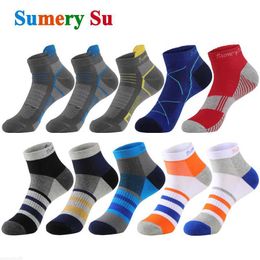 Men's Socks 5 Pair/Lot Men Sports Socks Short Sport Running Cotton Summer Ankle Casual Red Blue Branded Socks Hot Sale