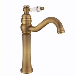 Hot And Cold Water Mixing Faucet Wash Basin Faucet European Style Antique Copper Kitchen Basin Faucets Mixer Taps Hquao