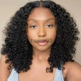 Synthetic Wigs Short Kinky Curly Bob Human Hair Wig Pre Plucked Lace Frontal Closure Deep Wave Wig Glueless Curly Human Hair Bob Wigs For Women x0626