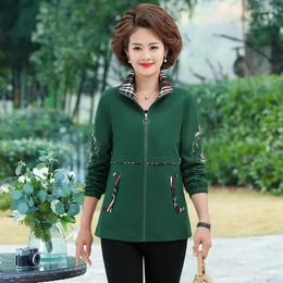 Women's Trench Coats 2023 Large Size Windbreaker Ladies Trend Print Outerwear Middle-Aged Women's Spring Autumn Jacket Mother Installed