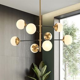 Chandeliers Gold Chandelier Lighting For Kitchen Bar Dining Bedroom Light Designer Ball Glass Bubble