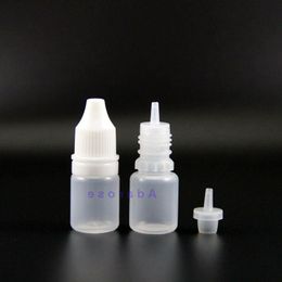 5 ML LDPE Plastic Dropper Bottles With Tamper Proof Caps & Tips Thief safe thin nipples 100 pieces for e juicy Gaofb