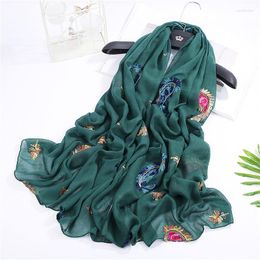 Scarves 2023 Ethnic Floral Paisley Embroidery Scarf And Shawl Women Soft Flower Cashew Wraps Hijab