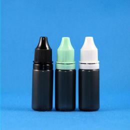 100 Sets/Lot 10ml Plastic Dropper BLACK Bottles Tamper Proof Evident Caps & Long Thin Tips LDPE E Vapor Cig Liquid 10 mL Uwcdf