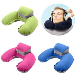 Pillow Inflatable Travel Neck Soft Air U Shaped Car Head Rest Support for Office Nap Cushion 230626