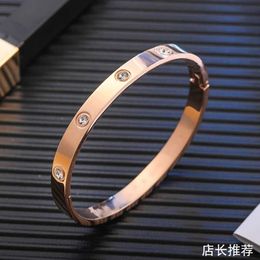 Designer Original Online Hot Selling New Rose Gold Titanium Steel Bracelet Women's Simple Open 18k Small Design Couple Bra W826
