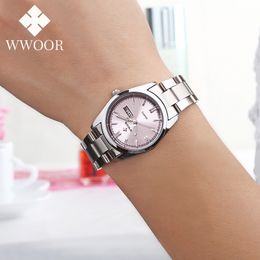 Women's Watches WWOOR Brand Luxury Elegant Lady Causal Wristwatch Waterproof Simple Fashion Stainless Steel Quartz Dress Women Watch Reloj Mujer 230626