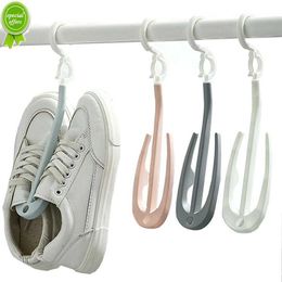 New 360 Rotating Shoe Hanging Rack Multifunction Double Hooks Drying Shoes Hanger Portable Slippers Storage Organiser Hangers Hooks