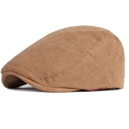 HT4061 Berets 2022 New Ivy Newsboy Flat Cap Spring Autumn Hat Caps for Men Women Corduroy Beret Hat Male Female Adjust Beret Cap