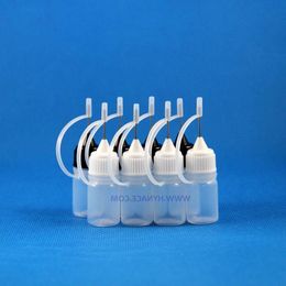 3 ML metallic Needle Tip Safety Cap Plastic dropper bottle for liquid or juice 100 Pieces Pplvc