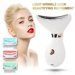 Face Massager Face Lifting Machine Neck Massage Tool Skin Care EMS LED Pon Firming Rejuvenation Anti Wrinkle Thin Double Chin Massag 230626