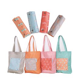 Reusable Grocery Bags Foldable Shopping Bag Travel Single Shoulder Bags Women Clothing Organisation Beach Waterproof Nylon Handbags Q240